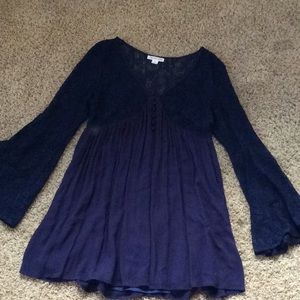 Navy blue boho dress